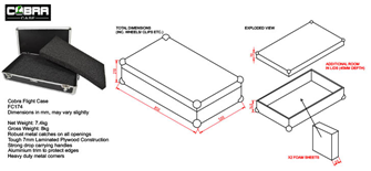 Cobra Universal Foam Flight Case 821x481x194mm – Protective Storage Box